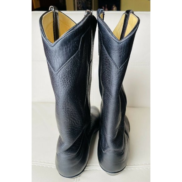 VTG MEN’s Black Custom Ammons Western COWBOY Boots main image 7